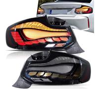 VLAND OLED Tail Lights Compatible with 2014-2020 BMW 2-Series M2 F22 F23 F87 Coupe Convertible,Rear Lights with Dragon Scales Dynamic Startup DRL and Sequential Turn Signal, Smoked