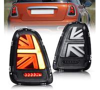 VLAND Rear Lights Compatible with Mini Cooper R56 R57 R58 R59 2007-2013 Tail Light Lamp,With Welcome Light (Clear)