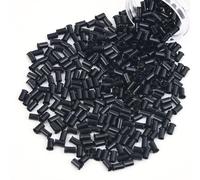 Vlasy 3.4mm Microlink Beads Non-Silicone Copper Tubes Beads Locks Micro Link Ring for Hair Extensions I Tip Tubes (400pcs, Black)
