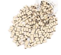 Vlasy 3.4mm Microlink Beads Non-Silicone Copper Tubes Beads Locks Micro Link Ring for Hair Extensions I Tip Tubes (200pcs, Blonde)