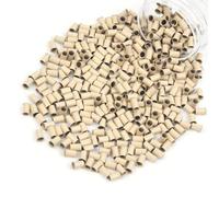 Vlasy 3.4mm Microlink Beads Non-Silicone Copper Tubes Beads Locks Micro Link Ring for Hair Extensions I Tip Tubes (400pcs, Blonde)