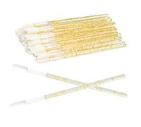 Vlasy Lip Brush,Lip Wands,Makeup Applicators 50PCs Lip Gloss Concealer Brushes Application Tool（Golden)