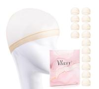Vlasy Skinlike Nude HD Wig Cap, 14pcs Invisible and Transparent Net Caps to Hold Wig in Place, Ultra Thin Hair Net, Breathable Lace Front Net for Women