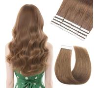 Vlasy Tape in Hair Extensions Human Hair 14 Inch Ash Brown Invisible Straight Seamless Skin Weft Mini Tape Extensions Real Human Hair 10A# 16 Pcs