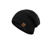 Vlazom Knit Beanie Hat for Men and Women, Stretchy Soft Woolly Hat Unisex Hats with Thick Warm Lining Knitted Cap Gifts for Couple/Men/Women,Black