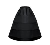 Vlazom Women A-Line Petticoat Full Length Petticoats for Under Dress Hoops Crinoline Underskirt for Wedding Dress Ball Gown Cosplay Halloween Costume Black