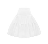 Vlazom Women Crinoline Underskirt A-Line Tutu Skirt 2-Hoop Adjustable Petticoat for Wedding/Prom/Halloween/Cosplay/Ball Dress White,L-XL