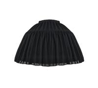 Vlazom Women Petticoat A-Line Half Slip Two Hoops Crinoline Underskirt for Wedding Dress Ball Gown Cosplay Halloween Costume Black,S-L