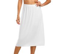 Vlazom Women's Half Slips Elegant Lace Petticoats Soft Modal Waist Slips Long Underskirt for Under Dresses Skirts Size UK 6-24