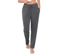 Vlazom Women's Pyjamas Pants Soft Casual Ribbed Bottoms with Pockets S-XXL | Soft Ribbed Lounge Pants for Ladies with Drawstring Sleepwear Loungewear Long Trousers