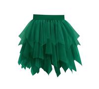 Vlazom Women's Tulle Tutu Skirts, 4 Layered Petticoat Underskirt Vintage A-line Rockabilly Tutu Skirt for Dress-up Parties Dancing, Halloween Party Dark Green,L-XL