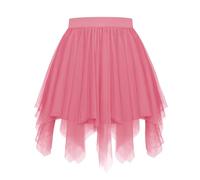 Vlazom Women's Tulle Tutu Skirts A-line Dance Skirts Rockabilly Underskirt Petticoat Music Festivals, Carnivals, Holiday Parade, Halloween Rose Pink, XXL-3XL