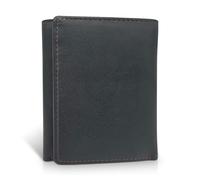 VLDN Premium Wallet for Men Genuine-Leather RFID Blocking Trifold Stylish Wallet With Easy-View I.D. Window, 2 Cash Pockets, and 12 Card Slots + Additional Storage, Indigo/Toffee, M, Minimalist