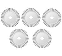 Vleant 5 Pack Wavy Line Shape 45mm Rotary Cutter Replacement Blades Durable Rotary Cutter Versatile Blades for Quilting Scrapbooking Sewing Arts Crafts