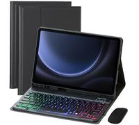 VLEAQC Keyboard Case for Samsung Galaxy Tab S10 FE 2025 /S9 FE 10.9 Inch/Galaxy Tab S9 11 Inch 2023, Detachable Wireless Backlit Keyboard with Mouse, Lightweight Stand Cover with Pen Holder, Black