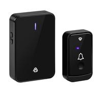 Vlectro Extra Loud Doorbell - Wireless Battery Operated 1 Receiver - Black Wireless Doorbell, Long Range, Easy Mounting - Door Bell for Deaf People, UPVC Doors and Hard of Hearing - (1, Black)