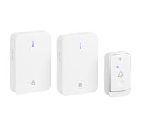 Vlectro Extra Loud Doorbell - Wireless Battery Operated 2 Receiver - White Wireless Doorbell, Long Range, Easy Mounting - Door Bell for Deaf People, UPVC Doors and Hard of Hearing - (2, White)