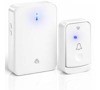Vlectro Extra Loud Wireless Doorbell - Battery Operated Door Bell with LED Indicator, Long Range, Waterproof Button, Plug-in Receivers, Flashing Visual Alert, Home or Office - (1, White)