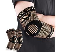 Vlela Copper Compression Sleeve Elbow Sleeve for Tendonitis Tennis Golfers Arthritis Bursitis Elbow Pain Relief Weightlifting Fit for Men Women
