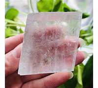 VLEOCR Raw Crystal 1 Piece Optical Calcite Raw Iceland Spar Natural Stones & Minerals Healing Stones (Color : White, Size : 300-400g)