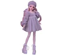 VLEYAN BJDDOLL Hand-Painted Makeup - Mechanical-Jointed BJD-Style Doll 1/3, 22.8 Inches (56cm) Tall, Fashion Girl, PVC Body with 31 Movable Joints, for Ages 14+, Desk & Wall Decoration