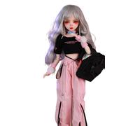 VLEYAN BJDDOLL Hand-Painted Makeup -Mechanical-Jointed BJD-Style Doll 1/3, 22.8 Inches (56cm) Tall, Sporty Girl, PVC Body with 31 Movable Joints,for Ages 15+ and Older,Desk&Wall Decoration