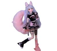 VLEYAN Hand-Painted BJD Doll 1/3,22.8 inches(56cm) Tall, Fox Girl Style,Princess Doll,PVC Body with 31 Movable Joints,for Ages 15+ Year Old,Desk & Wall Decoration(Handmade Makeup Plus)