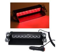 VLFLG 12V Law Enforcement Emergency Car Strobe Lights, 8 LED Hazard Warning Beacon Lights for Vehicle Interior Roof/Dashboard/Visor/Front Windshield with Suction Cup (Red)