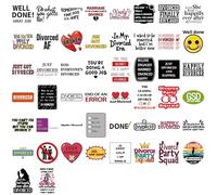 VlHpnpe 50Pieces Reusable Adhesive Cartoon Divorce Stickers Decals Labels Suitable For Stress Relief Decorating Electronics Case Happy Divorced Stickers