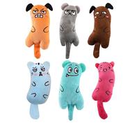 VlHpnpe 6PCS Plush Cats Teething Toy for Stress Relief with Crinkle Sound Interactive Play Natural Catmint Cartoon Mice Toy Catss Teething Toy