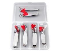 VlHpnpe 6pcs Spinner Baits Fishing Spoons Metal Lure Hard Lures With Hook Tackle Trolling Spoons Metal Hard S Shaped Spinner With Hook