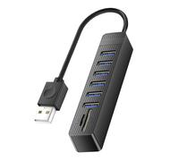 VlHpnpe ABS Metal USB Hubs Splitter Including Card Reader Supporting 480Mbps Transfer for Data Management on Various OS Card Reader