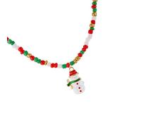 VlHpnpe Christmas Pendant Necklace Featuring Snowflake & Charms, Beaded Holiday Accessory for Exchange Holiday Beaded Accessory