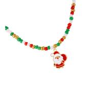 VlHpnpe Christmas Pendant Necklace Featuring Snowflake & Charms, Beaded Holiday Accessory for Exchange Holiday Beaded Accessory