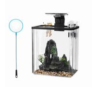 VlHpnpe Desktop Fish Habitat With Quiet Operations Filter Systems And Plant Friendly Lighting For Small Space Environment Energy Efficient Fish Tanks
