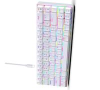 VlHpnpe Ergonomic Color Keyboard Hot Swappable Red/Brown Switches 19 Dynamic Light Effects Portable Layout For PC Corded Color Keyboard Detachable Cable