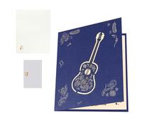 VlHpnpe Multipurpose Three-Dimensional Popup Guitar Card Handcrafted Decors Collectible Ideal Birthday Any Celebration Popup Birthday Gift