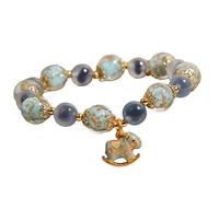 VlHpnpe Natural Blue Sugar Beads Featuring Night Glowing Effect Comfort Wrist Chain for Long Time Stylish Appearance Glowing in Dark Wristband