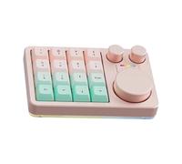 VlHpnpe Programmable Small Keyboard Featuring 16 Keys Three Knobs for Customizable Macros Compatibles Multiple Systems Video Editor