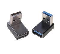 VlHpnpe Set of 2pcs USB3.0 Elbow Adapter Extender Male to Female Converter Supporting 5Gbps Data Speed and 15W Power Up Down USB Converter