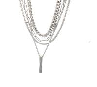 VlHpnpe Unique Gold and Silver Plated Twisted Rod Pendant Necklace Portable and Comfortable for All Day Wear Permanent Metal Necklace