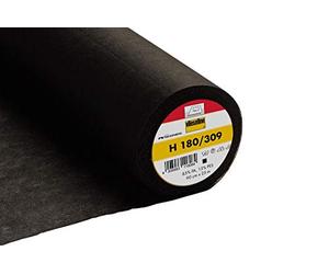 Vlieseline/Vilene Lightweight Fusible Interfacing H180 for Sewing, Embroidery, Quilting, Applique, Repair, & Stabilizer - Black - 309-1/2M x 90cm