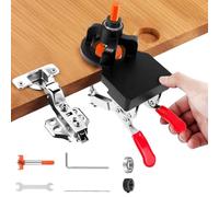 Vlihapy 35mm Aluminium Alloy Cabinet Hinge Jig, Accurate Locking, Easy to Operate, Built-in Three Bearings, Upgraded Double Clamp Design