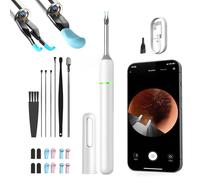 VLIKE Note 5 Ear Canal Cleaner: FHD Camera with Omnidirectional Tweezers, IoT-Enabled Otoscope Support Remote Videos, Magnetic On/Off Cap, 12PCS Replacement Tip, White