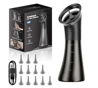 VLINGQI Upgraded Ear Wax Removal with LED Display- Safe and Effective Ear Wax Removal Kit-Ear Cleaner Kit -with Wastewater Recovery System(Deep Black)