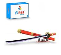 VLites Anime Sword Building Block Models, MOC Cosplay Samurai Katana Sword Building Blocks Kit, with Scabbard and Bracket