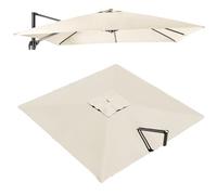 VLKLPZAHAK 8x8ft Square Cantilever Umbrella Replacement Canopy Patio Umbrella Top Cover Outdoor Market Umbrella Replacement Cloth(Beige,3x3m (9.8x9.8ft))