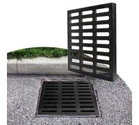 VLKLPZAHAK Cast Iron Drain Grate 8in 12in 16in Outdoor Drain Cover Heavy Duty Channel Grate, Rectangle Sewer Grate Driveway Drainage Grate(24x16in-60x40cm)