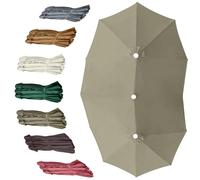 VLKLPZAHAK Green Replacement Umbrella Cover Double Sided Umbrella Canopy 12.5' Patio Umbrella Replacement Top Cover Large Parasol Replacement Cloth(Light grey,460x270cm-15x9ft)