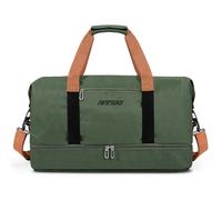 Vllcsla 32.2 L Sport Holdall Duffle Bag, 46x25x28 Mens Sports Gym Bag with Shoes Compartment, Wet Pocket, Overnight Bags Weekend Holdalls, Water Repellent, for Fitness, Training, Workout, Green